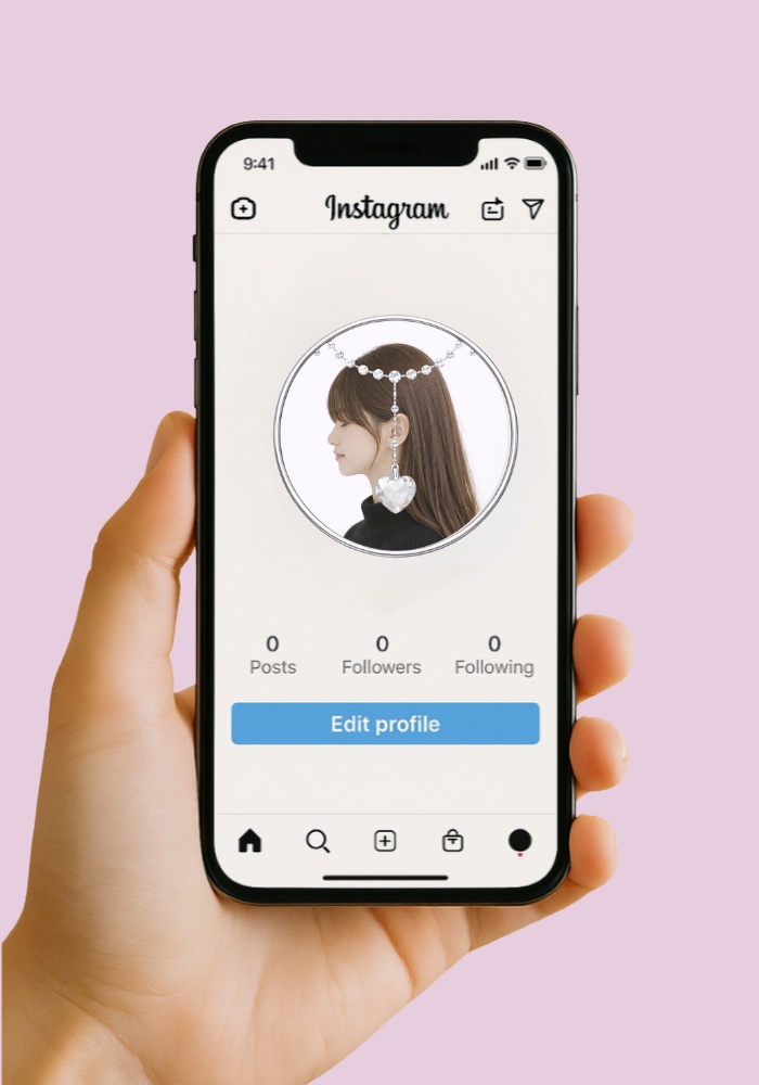 【アイコンリング】透過PNG|クリアハート&ミニマルチェーン アイコンリング4点セット
