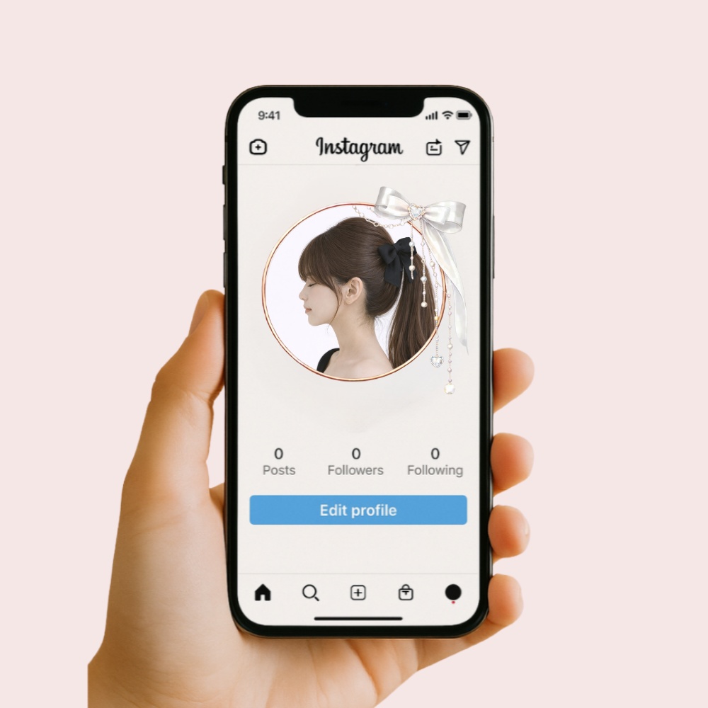 【アイコンリング】リボンとパールの上品アイコンリング4点セット|透過PNG