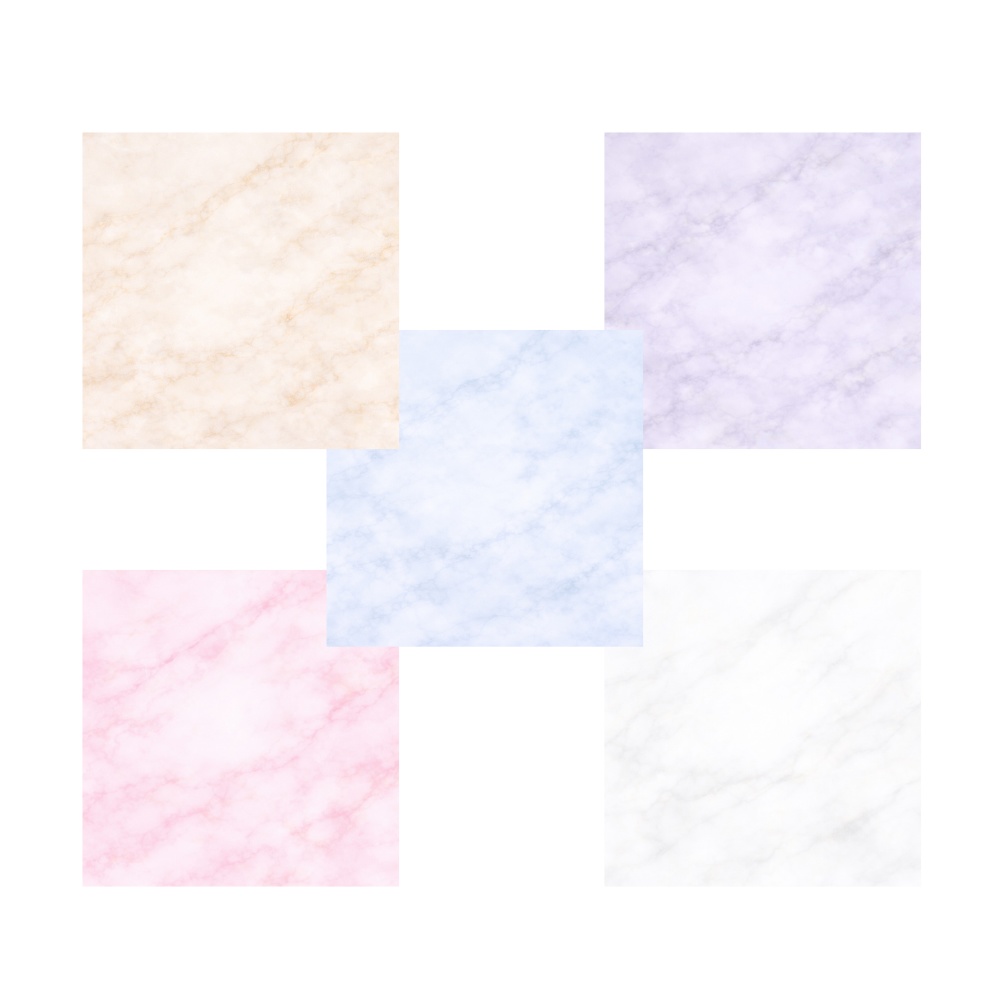 【背景素材】大理石風パステル背景5点セット|透過PNG・正方形・SNS対応
