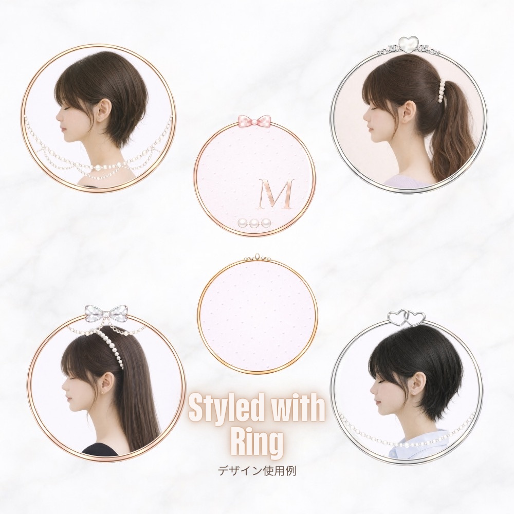 【アイコンリング】ミニマル装飾・上品ベーシック アイコンリング6点セット|透過PNG。