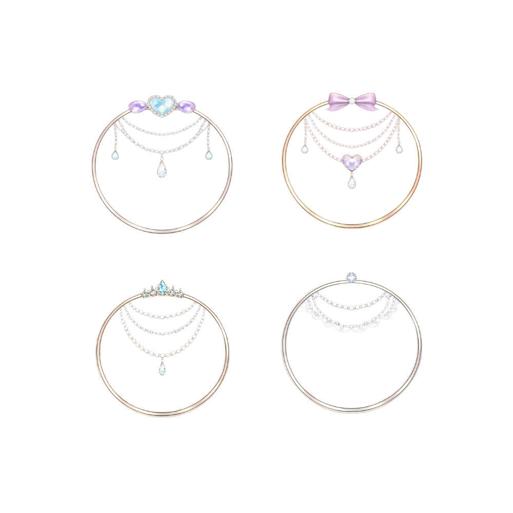 【アイコンリング】ラベンダープリンセス・ジュエルチェーンセット|透過PNG