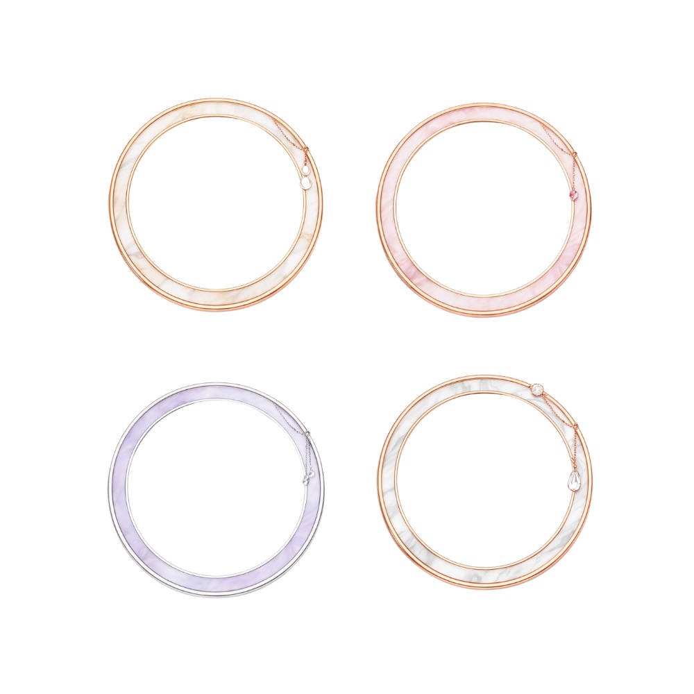 【アイコンリング】ガラス×二重ライン 上品透明感4点セット|透過PNG