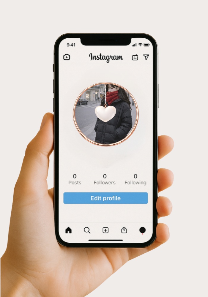 【アイコンリング】ハート宝石ドロップ4点セット|透明感ジュエリー|透過PNG