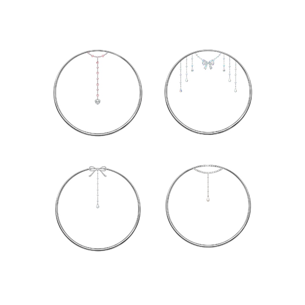 【アイコンリング】幻想バタフライ&雫チャーム4点セット|繊細ジュエリーデザイン|透過PNG