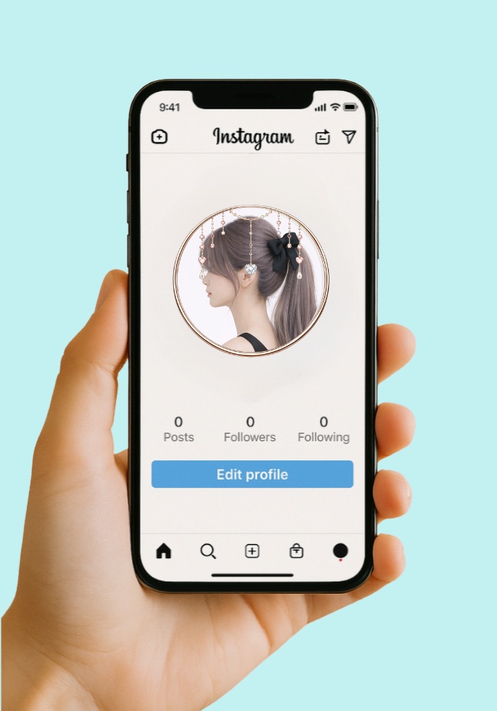 【アイコンリング】オーロラ王冠&多連ドロップ4点セット|幻想プリンセスデザイン|透過PNG