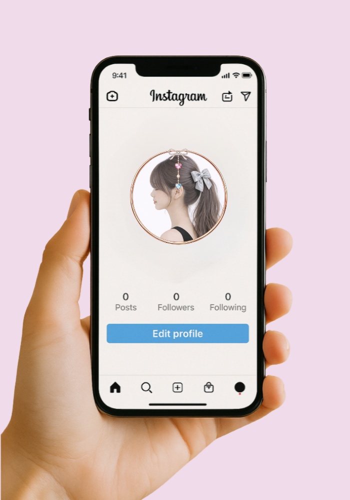 【アイコンリング】リボン×縦垂れチャーム 上品ガーリー4点セット|透過PNG