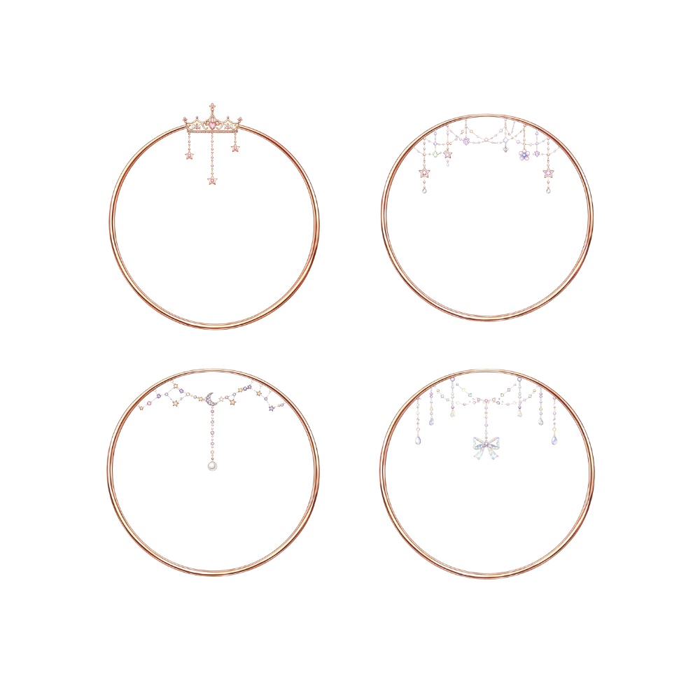 【アイコンリング】王冠×星モチーフ ロイヤル姫系4点セット|透過PNG Transparent PNG