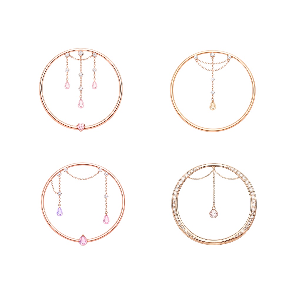 【アイコンリング】ジュエルドロップ揺れ装飾4点セット|透過PNG