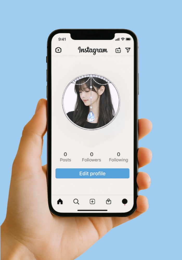 【アイコンリング】氷ブルードロップ揺れ装飾3点セット|透過PNG