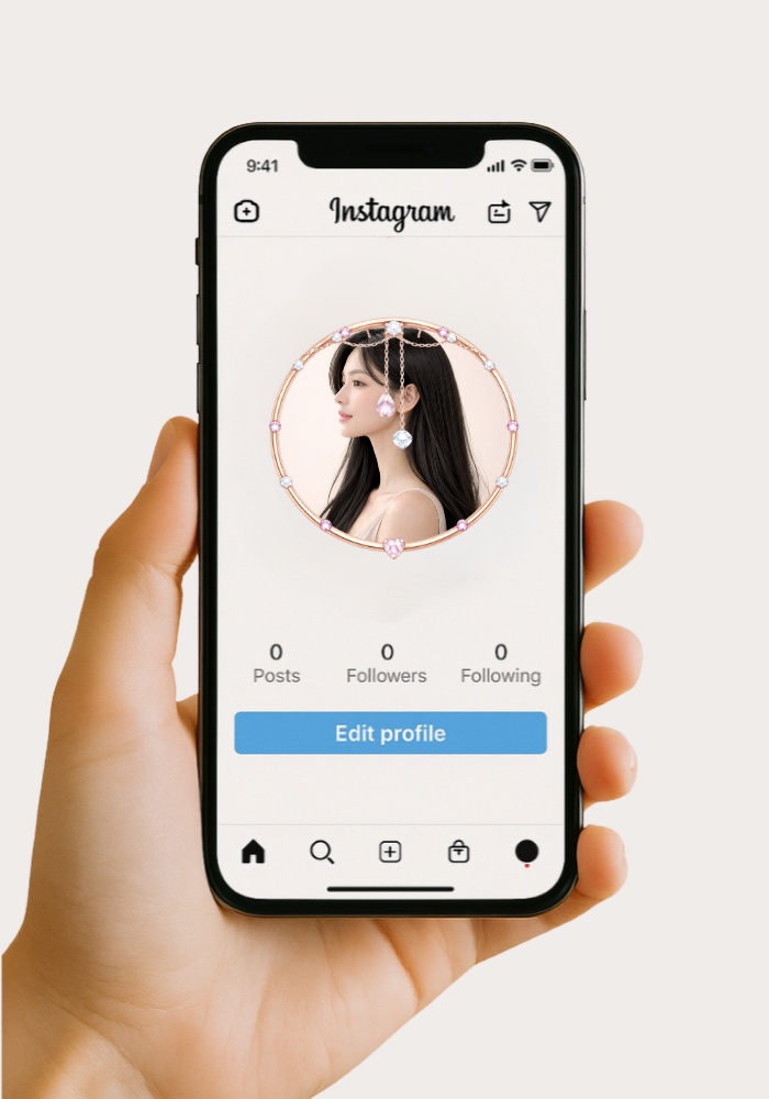 【アイコンリング】煌めく雫と宝石チェーンの上品デザイン3点セット 透過PNG