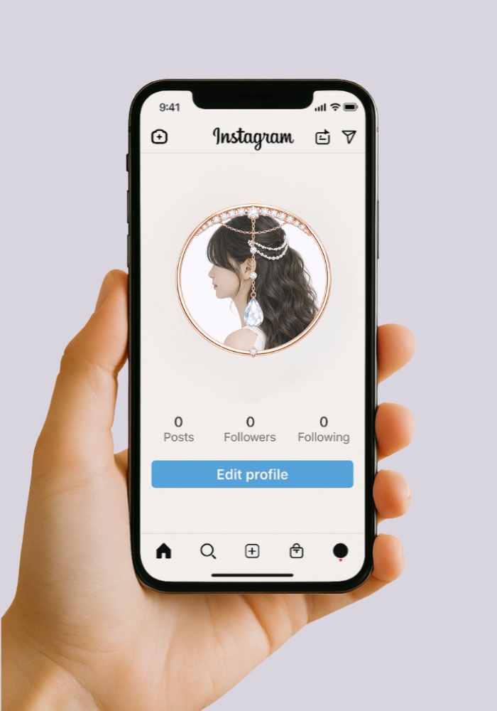 【アイコンリング】煌めく雫と宝石チェーンの上品デザイン3点セット 透過PNG