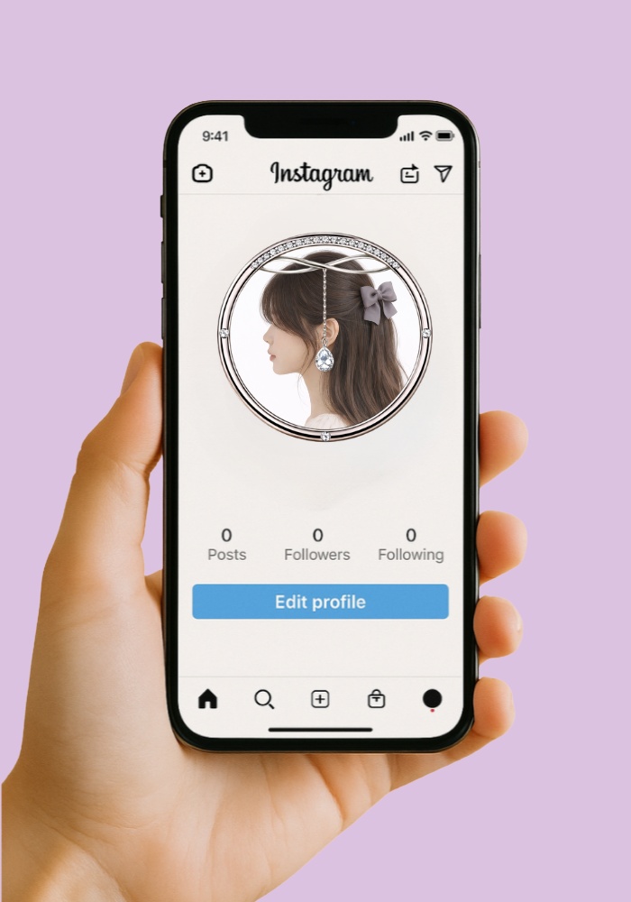 【アイコンリング】シルバージュエル揺れ装飾4点セット 透過PNG
