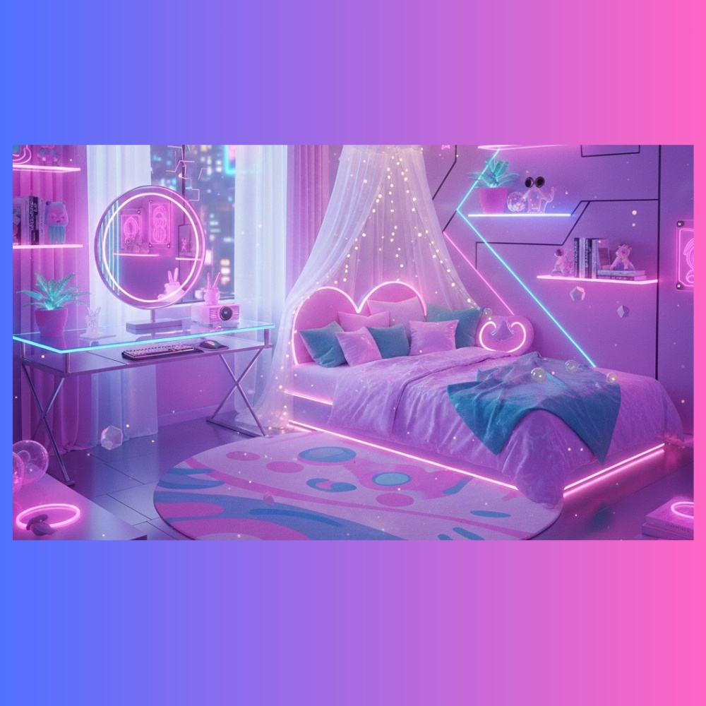 ネオンゆめかわ姫ルーム背景4点セット