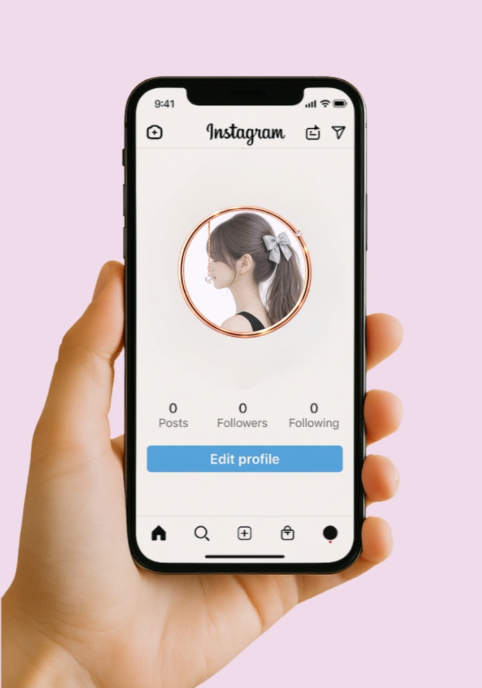 【アイコンリング】ローズゴールド上品ドロップ4点セット|繊細リボン&ハート装飾|透過PNG