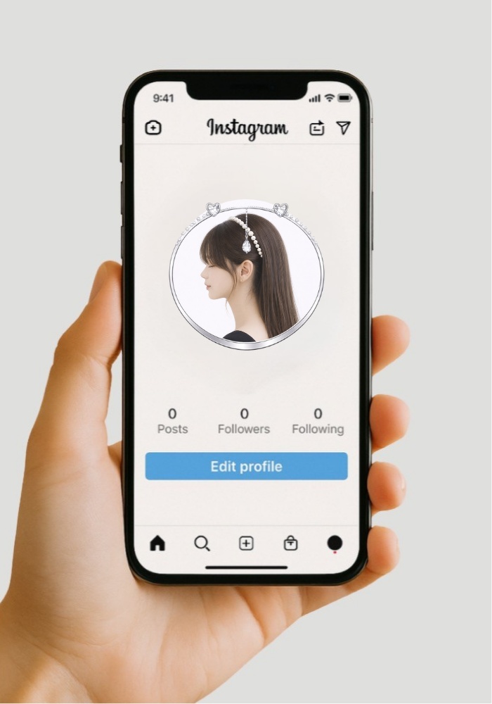 【アイコンリング】シルバープリンセス装飾4点セット 透過PNG。上品リボン&クラウン