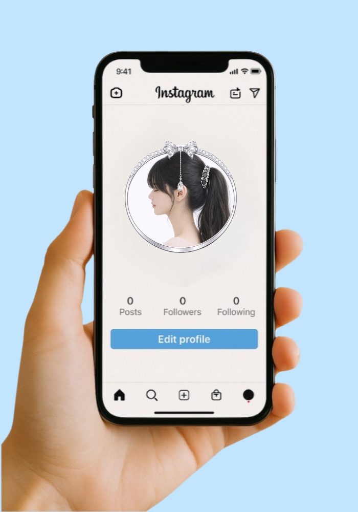【アイコンリング】シルバープリンセス装飾4点セット 透過PNG。上品リボン&クラウン