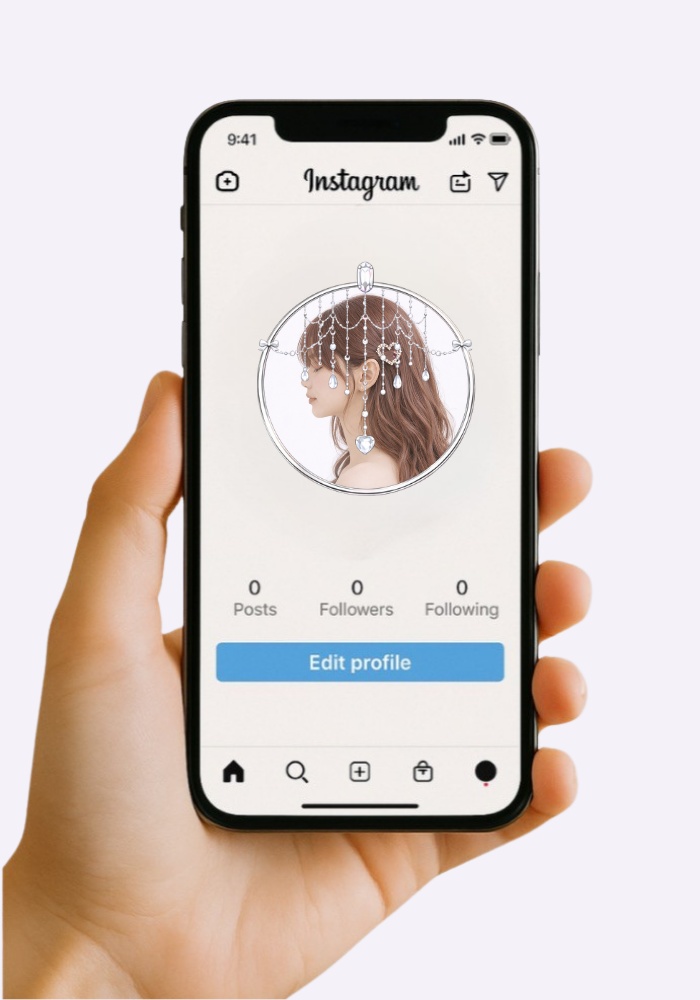 【アイコンリング】シルバーシャンデリア装飾4点セット 透過PNG。雫ビジュー揺れデザイン
