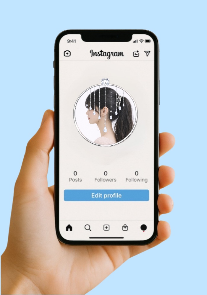 【アイコンリング】シルバーシャンデリア装飾4点セット 透過PNG。雫ビジュー揺れデザイン
