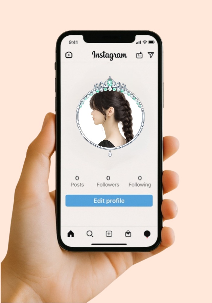 【アイコンリング】プリンセスジュエリーリング3点セット 透過PNG。花&ティアラフレーム