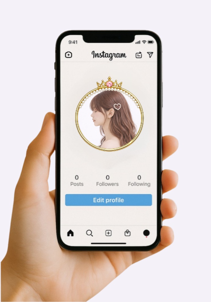 【アイコンリング】プリンセスジュエリーリング3点セット 透過PNG。花&ティアラフレーム