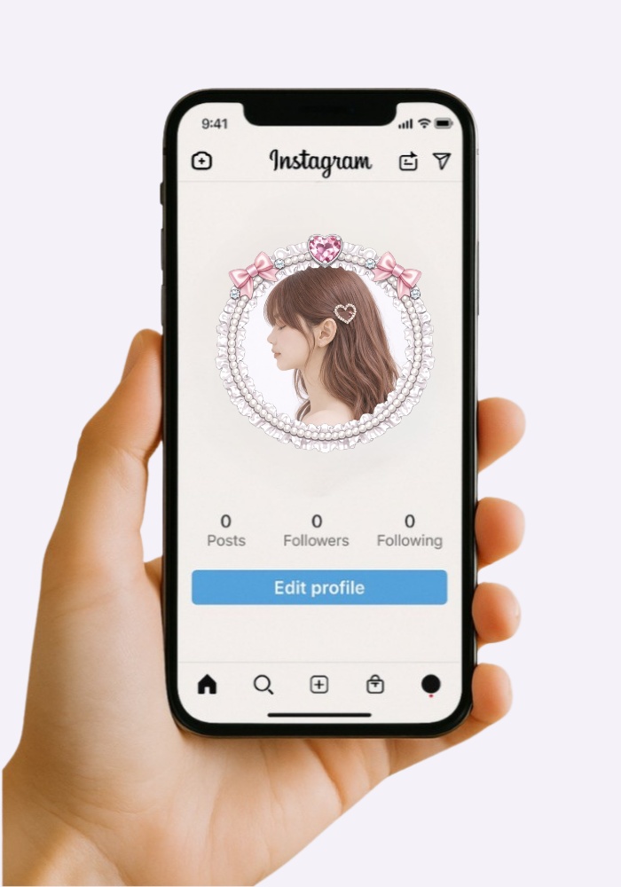 【アイコンリング】姫系パールリボン&ティアラハートリング2点セット 透過PNG