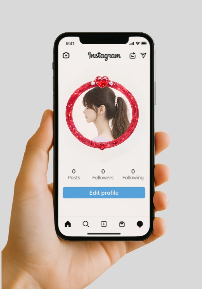 【アイコンリング】カラージュエルハートリング7点セット 透過PNG