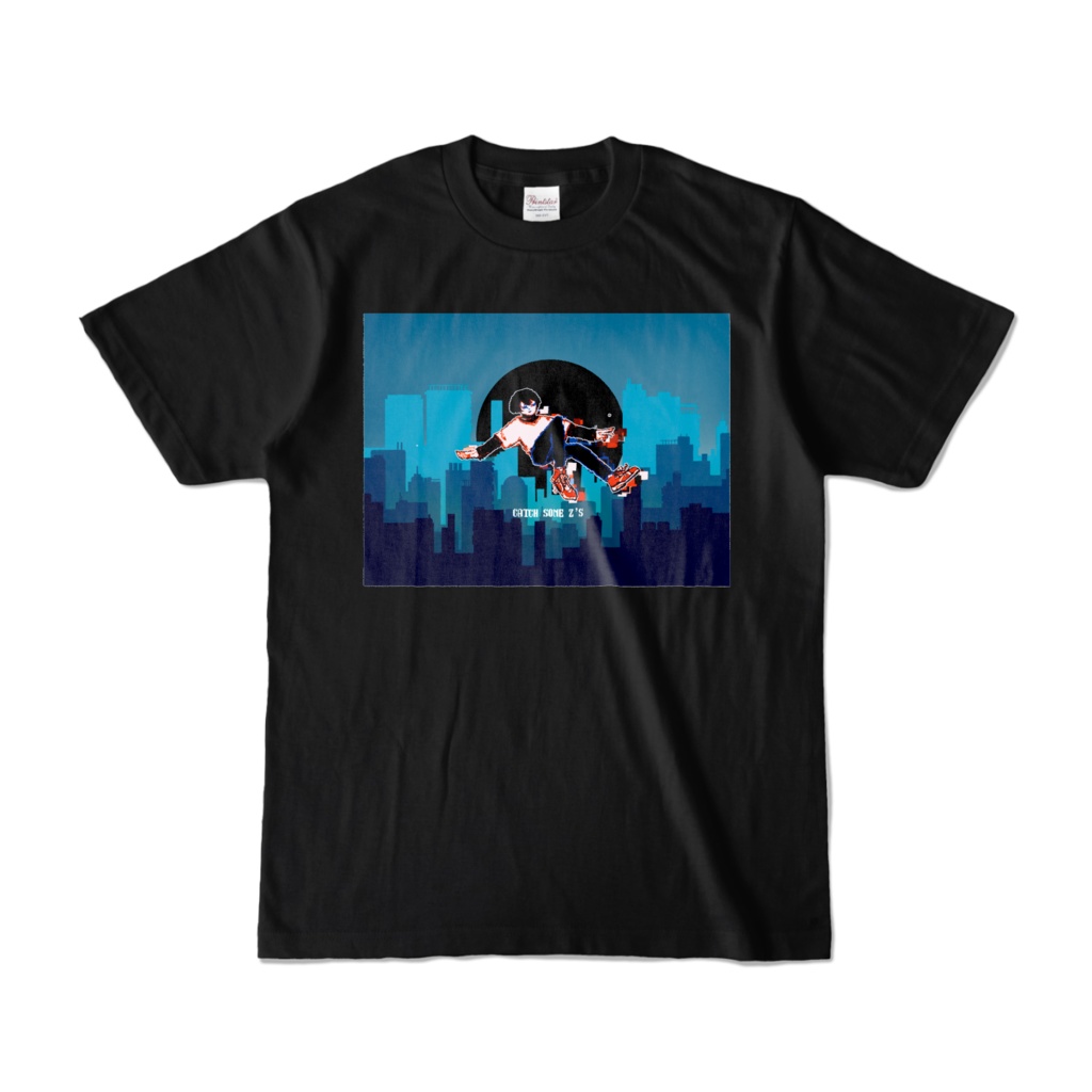 カラーTシャツ（黒、正面イラスト）