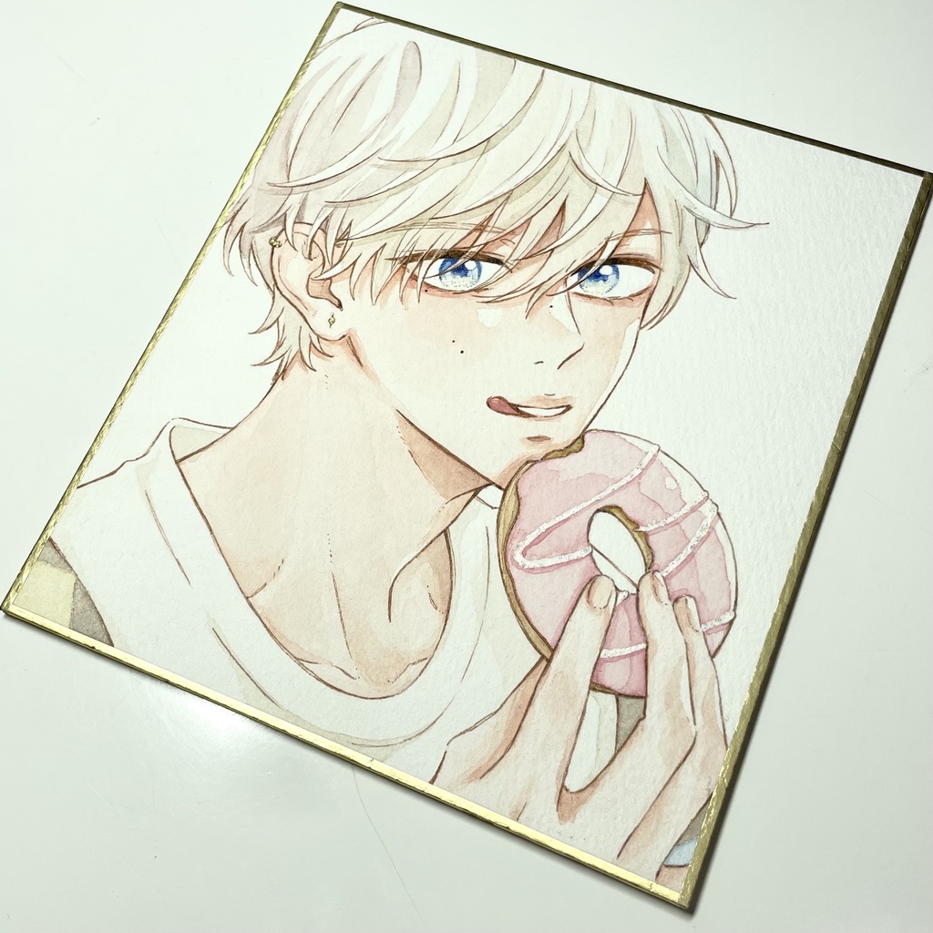 【透明水彩】 ドーナツ男子