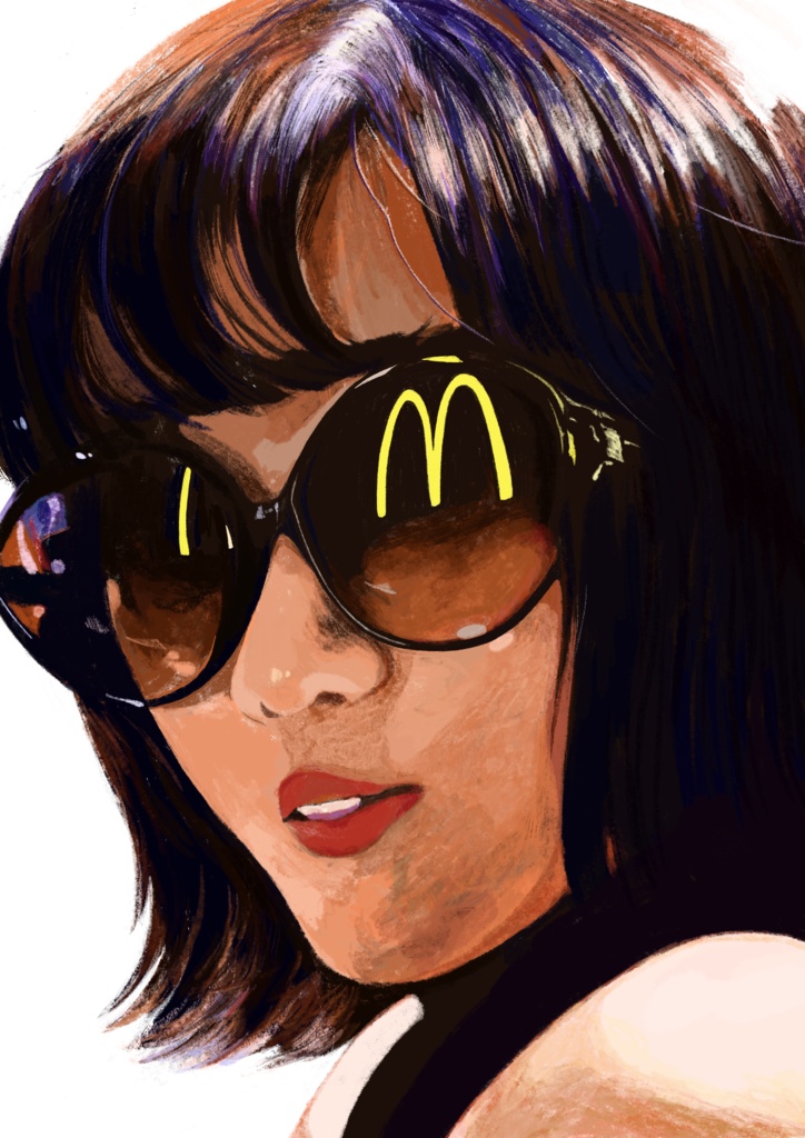 夏の女ポストカード