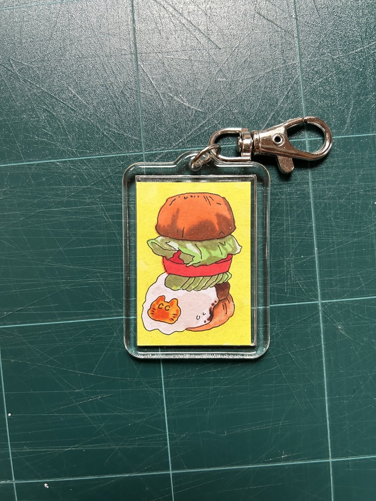 ねこハンバーガーキーホルダー