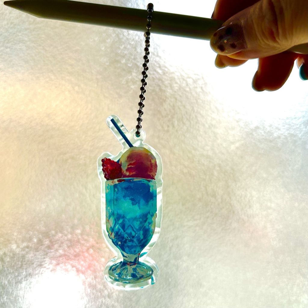 クリームソーダ水面アクリルキーホルダー