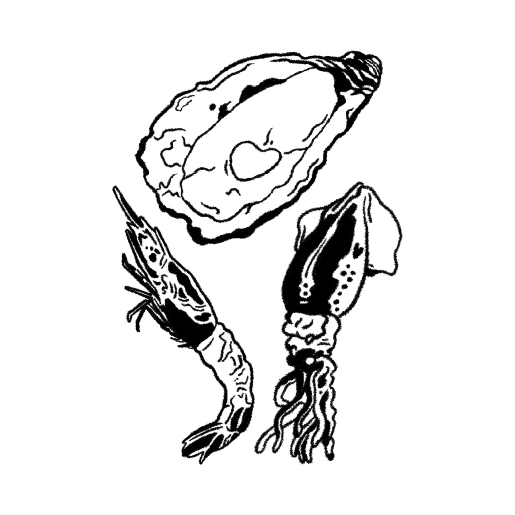 牡蠣エビイカタトゥーシール