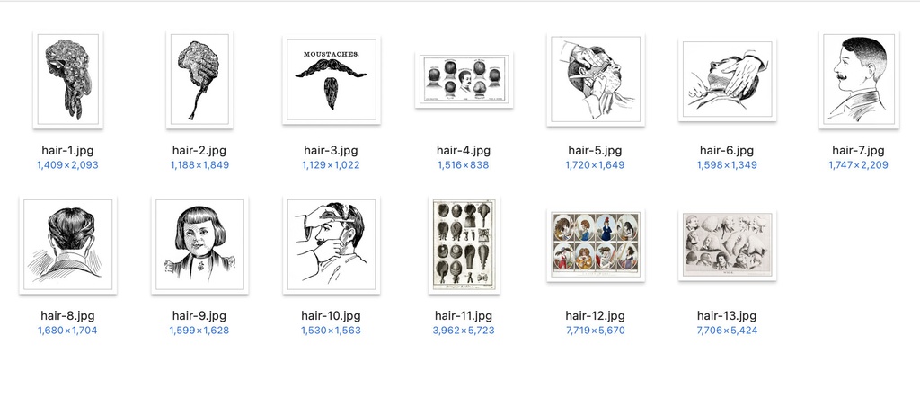 【クリップアート】お気に入りのバーバーのイラスト素材 【アンティーク・パブリックドメイン】