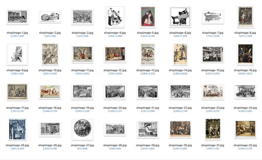 【クリップアート】お気に入りのバーバーのイラスト素材 【アンティーク・パブリックドメイン】