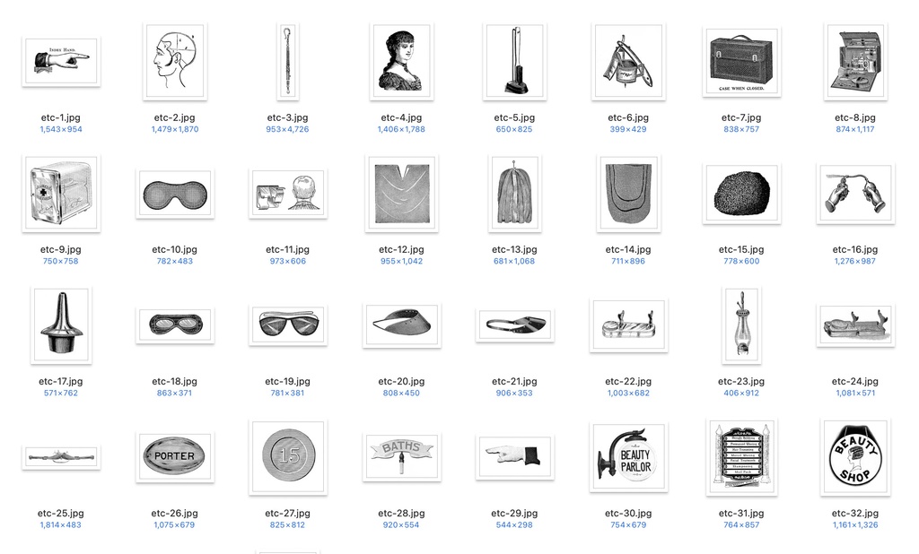 【クリップアート】お気に入りのバーバーのイラスト素材 【アンティーク・パブリックドメイン】