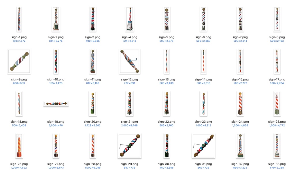 【クリップアート】お気に入りのバーバーのイラスト素材 【アンティーク・パブリックドメイン】