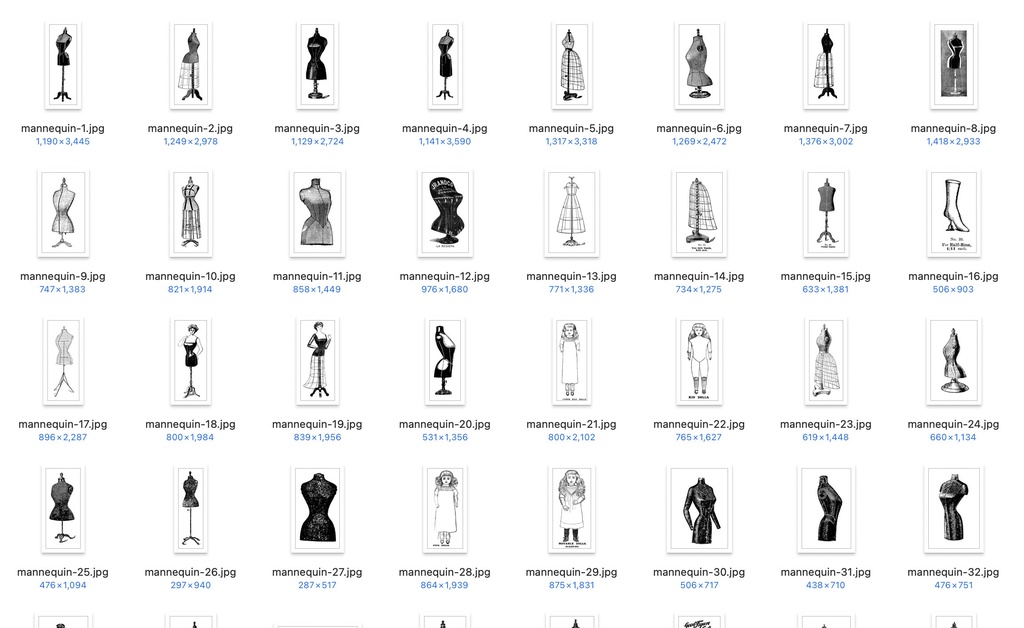 【クリップアート】楽しいドレスメーキングのイラスト素材 【アンティーク・パブリックドメイン】