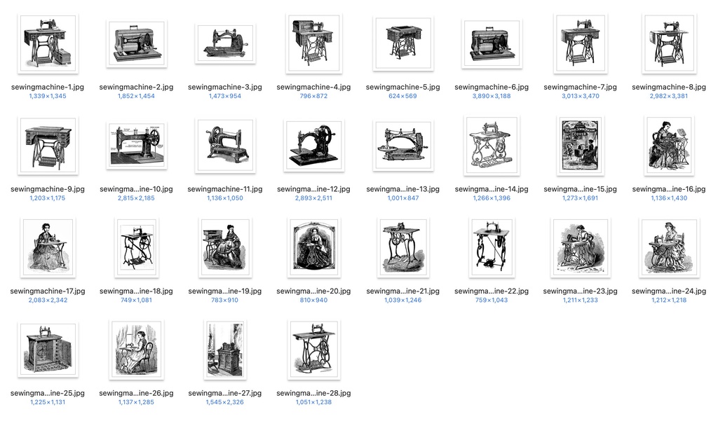 【クリップアート】楽しいドレスメーキングのイラスト素材 【アンティーク・パブリックドメイン】