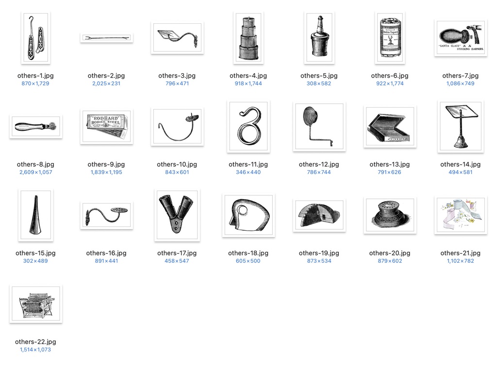 【クリップアート】楽しいドレスメーキングのイラスト素材 【アンティーク・パブリックドメイン】