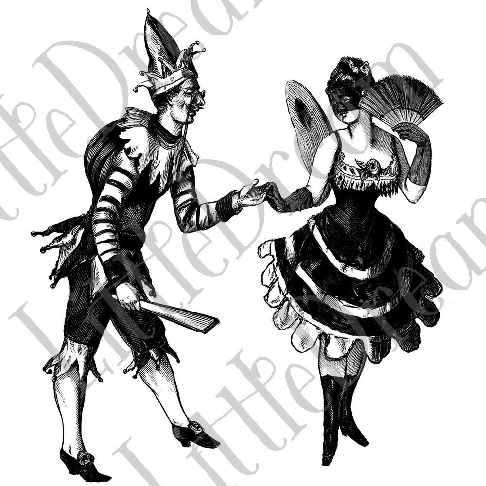 【ベクター】楽しいカーニバル ピエロと仮面【png】