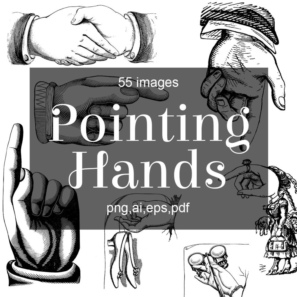 【ベクター】Pointing Hands 指差しイラスト素材【png】