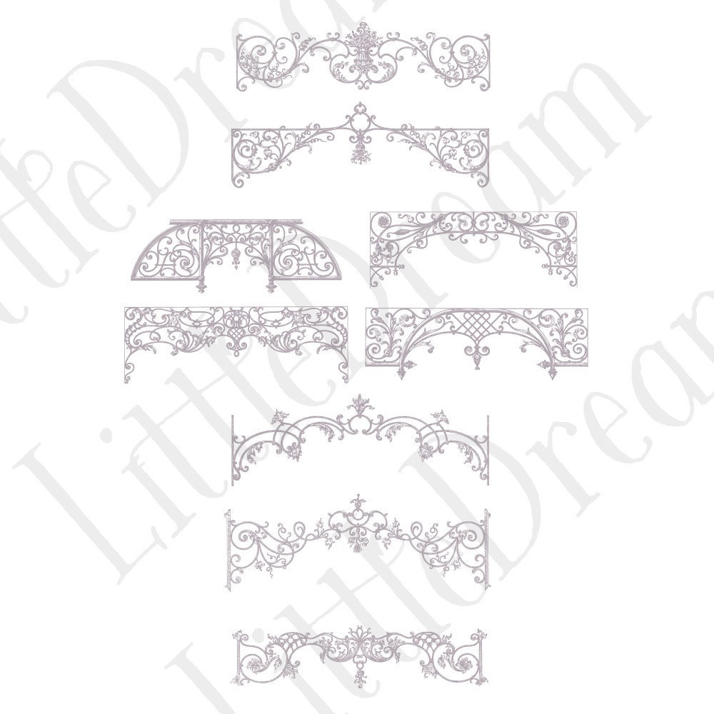 【ベクター】Ironwork illustration アイアンワークイラストレーション【png】