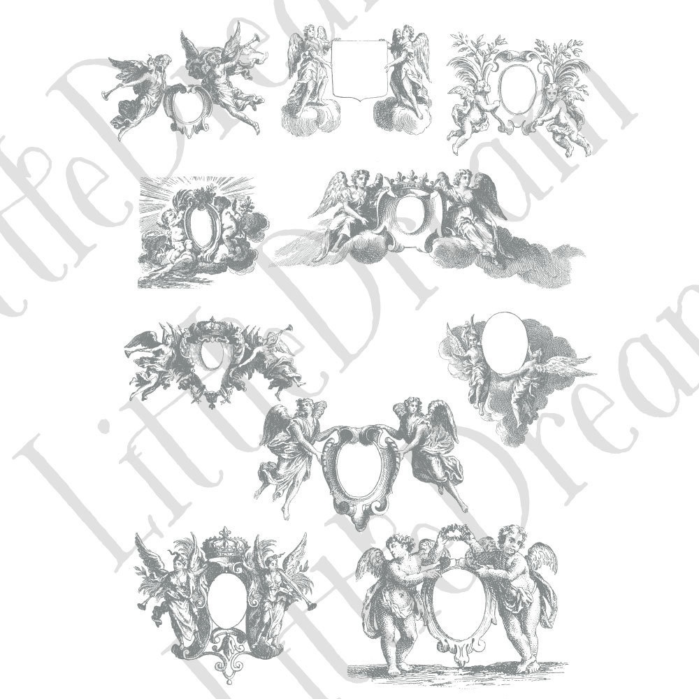 【ベクター】Angelornament 天使のフレームとオーナメント【png】