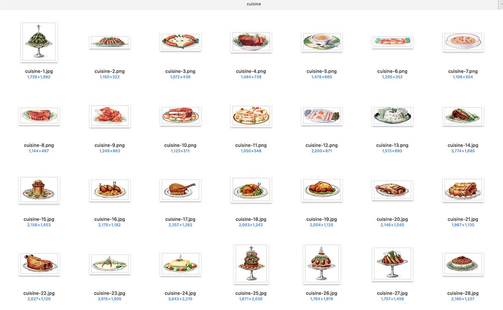 【クリップアート】マイビンテージキッチンのイラスト素材 【アンティーク・パブリックドメイン】