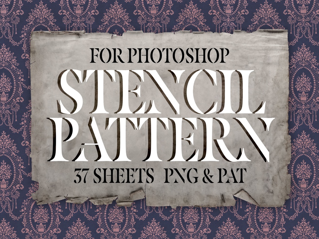 【Photoshop】シームレスパターン Stencilpattern ステンシルパターン素材