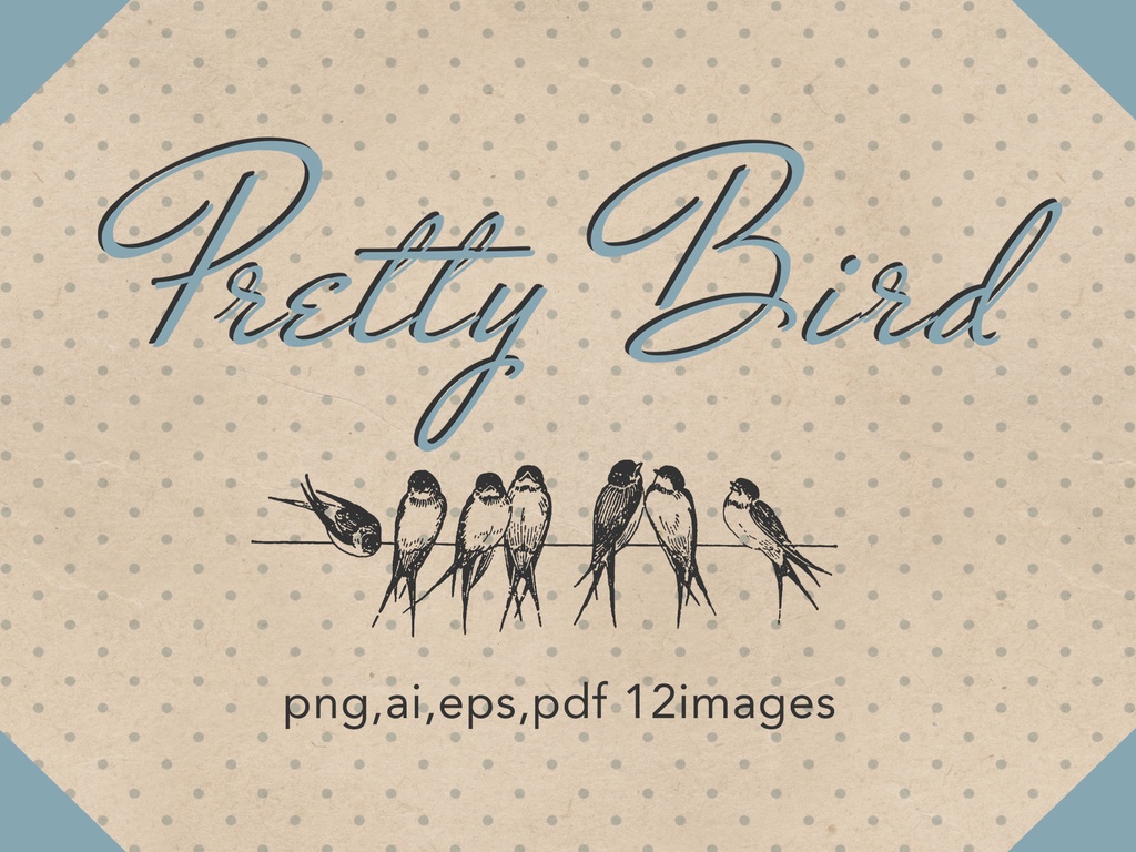 【ベクター】かわいい小鳥 Pretty Bird 12枚【png】