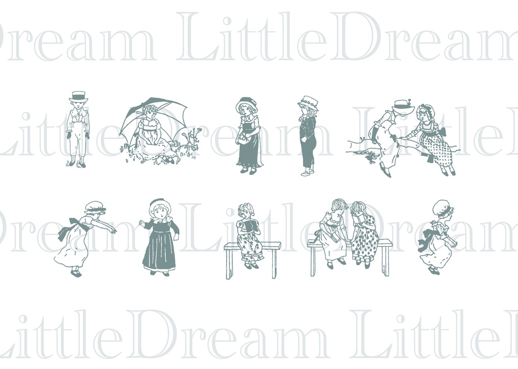 【ベクター】ケイト・グリーナウェイ かわいいモチーフ 30枚【png】