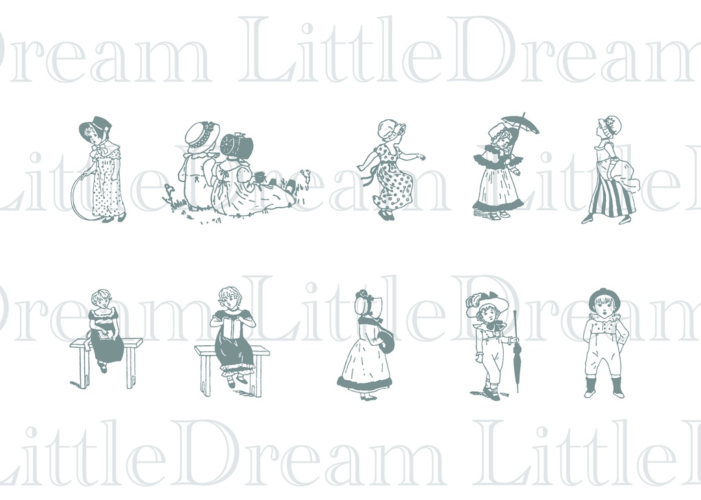 【ベクター】ケイト・グリーナウェイ かわいいモチーフ 30枚【png】