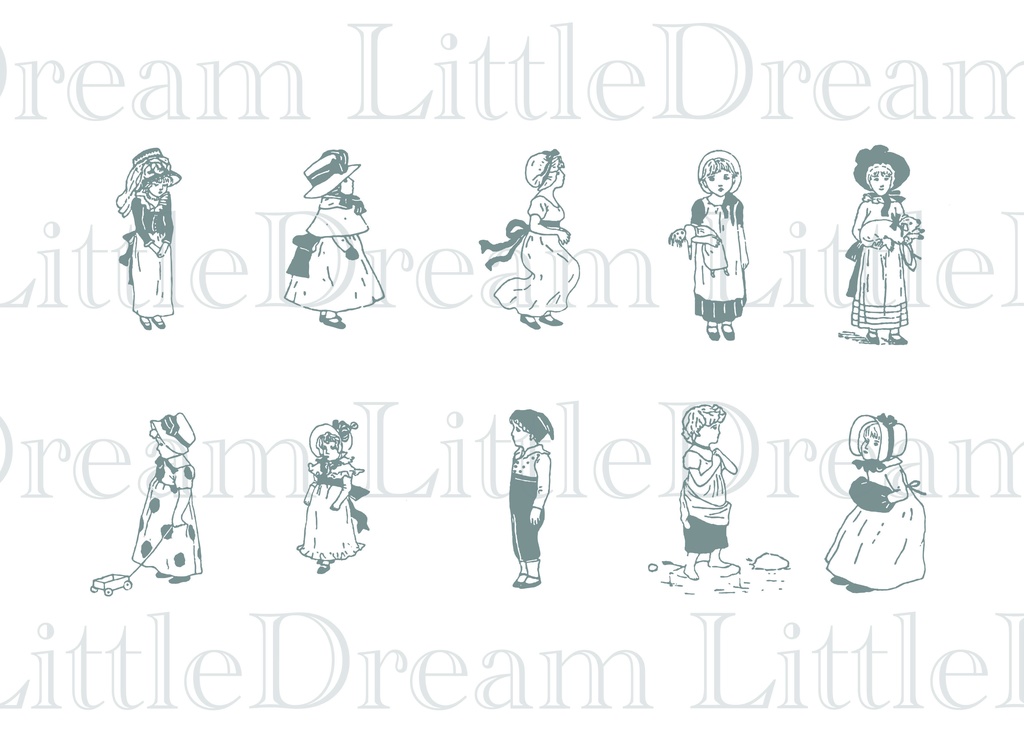 【ベクター】ケイト・グリーナウェイ かわいいモチーフ 30枚【png】