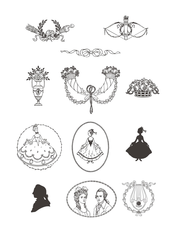 【ベクター】ばらとりぼん 212枚【png】